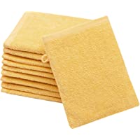 ZOLLNER 10 Manoplas de baño- algodón- 16x21 cm- Amarillo